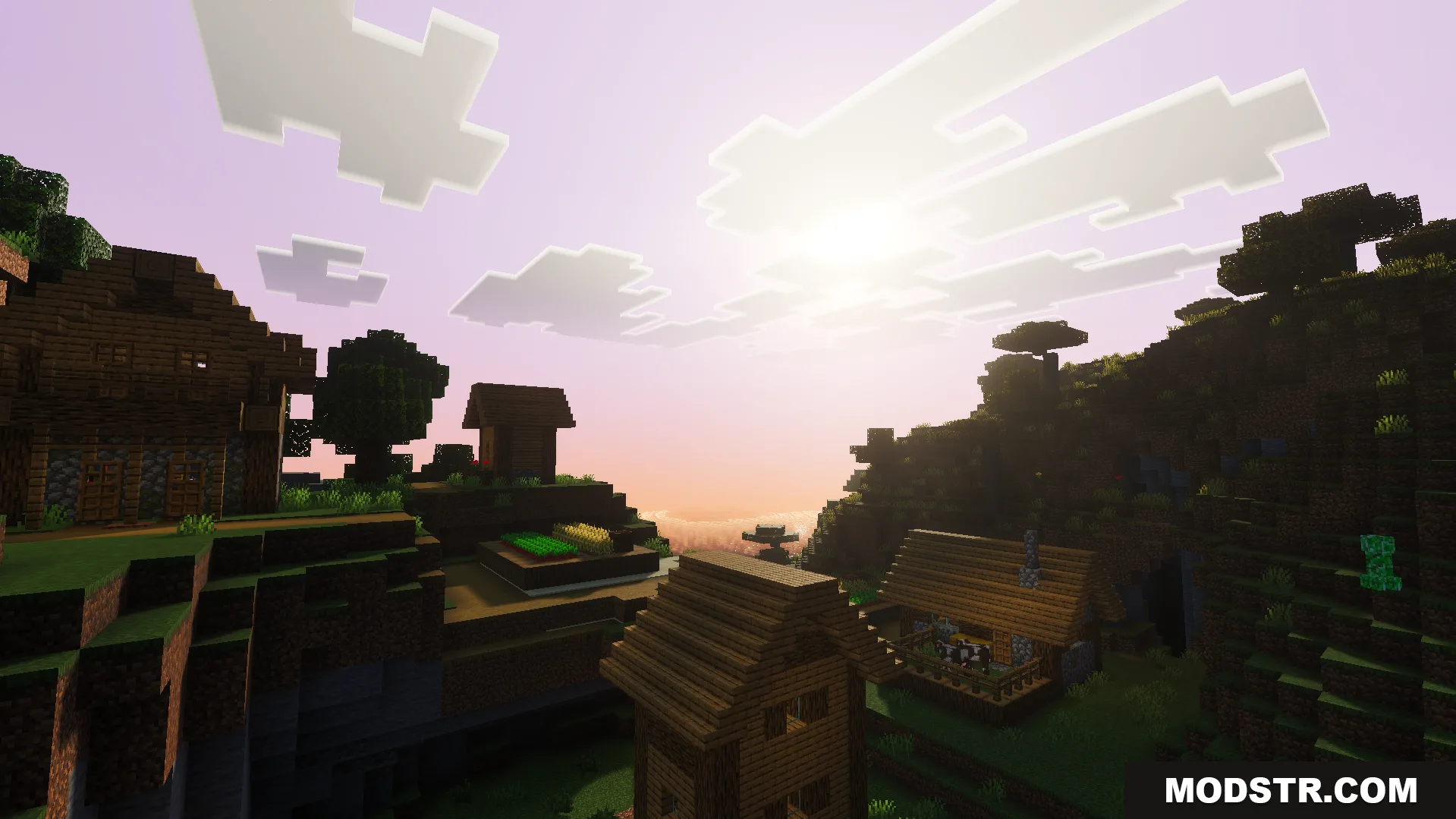 Cloud Visual Shader Screenshot 7 Cloud Visual Shader adds realistic sunlight during a beautiful sunrise over a village