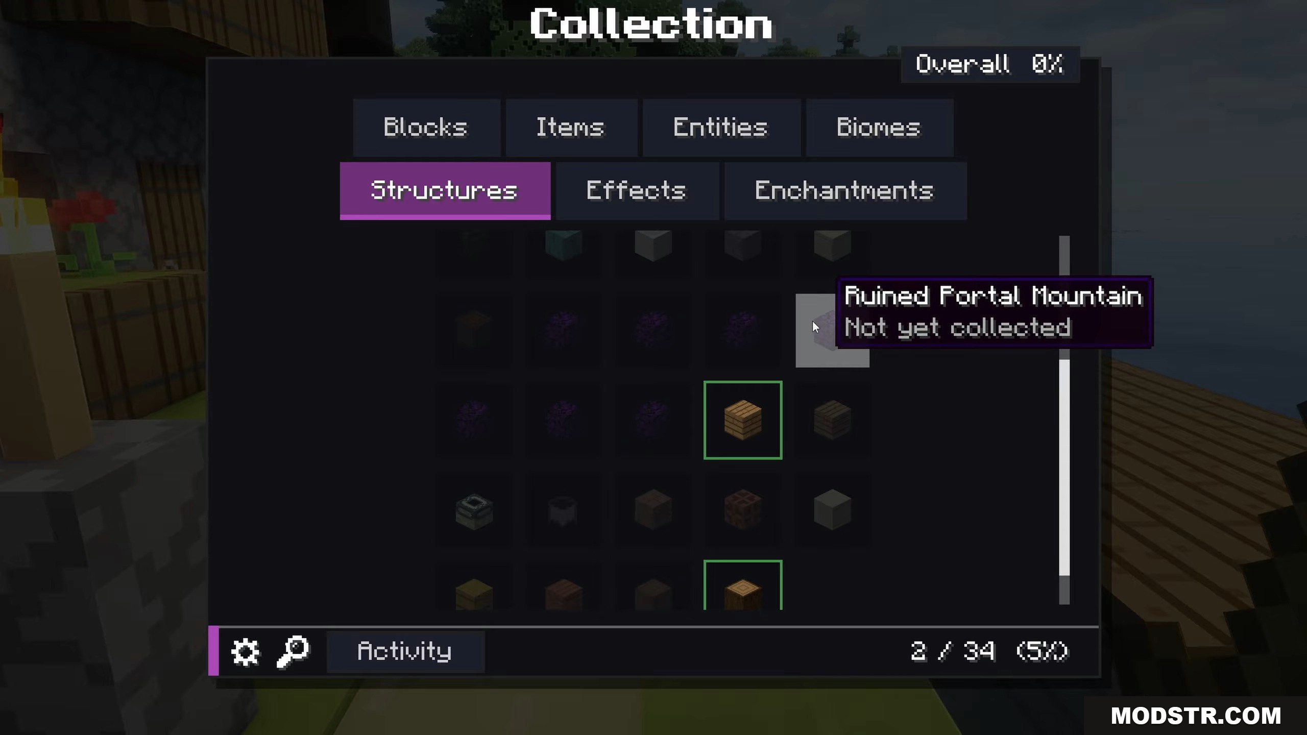 Collect Everything Mod Screenshot 10 Tracking uncollected structures in the Collect Everything mod