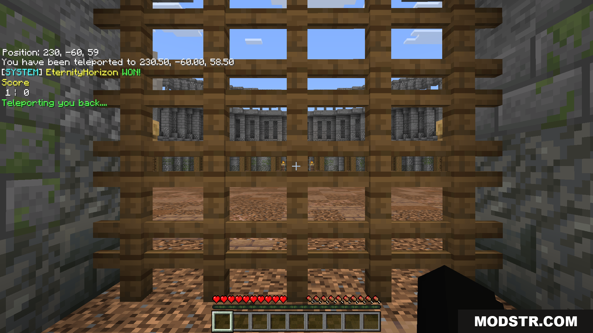 Colosseum Pvp Map Screenshot 9 A player looks through a gate into the castle battle arena