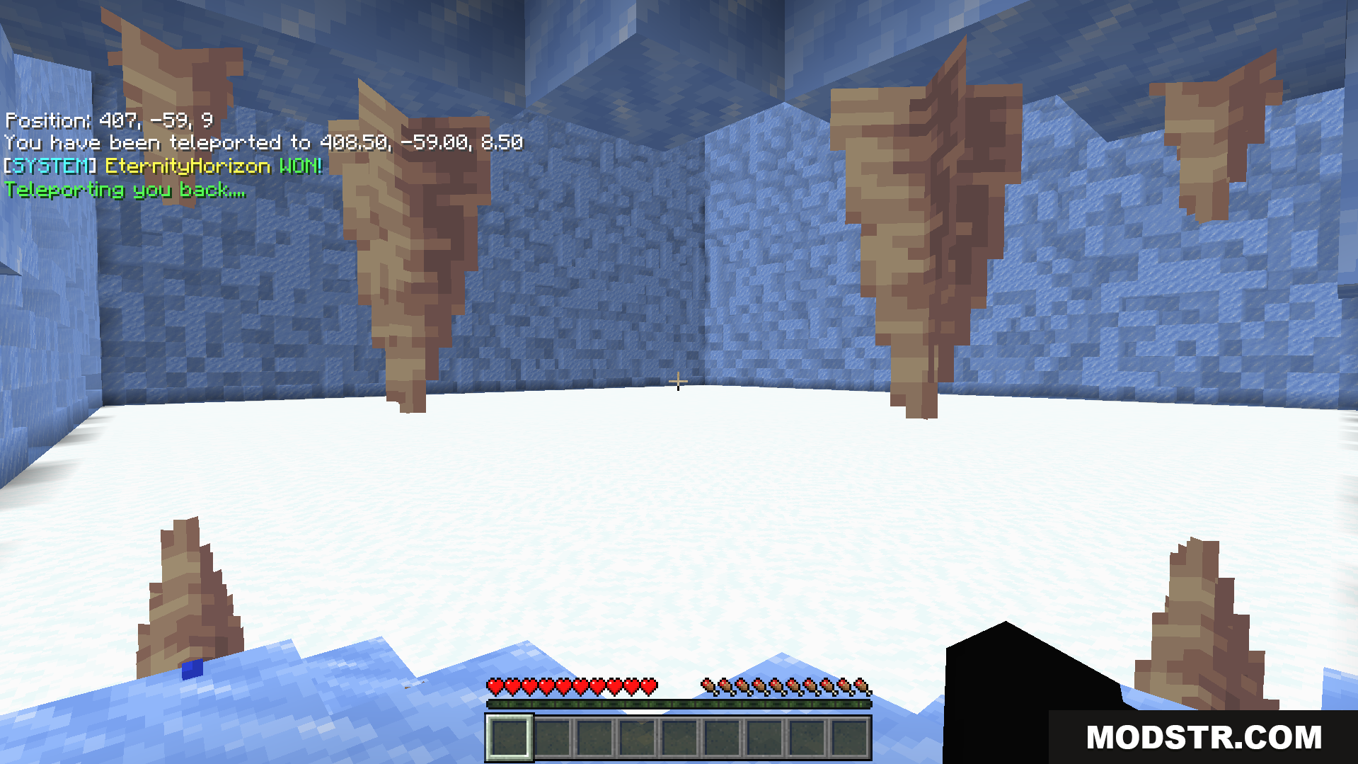 Colosseum Pvp Map Screenshot 8 A player is inside an ice cave after a PvP match