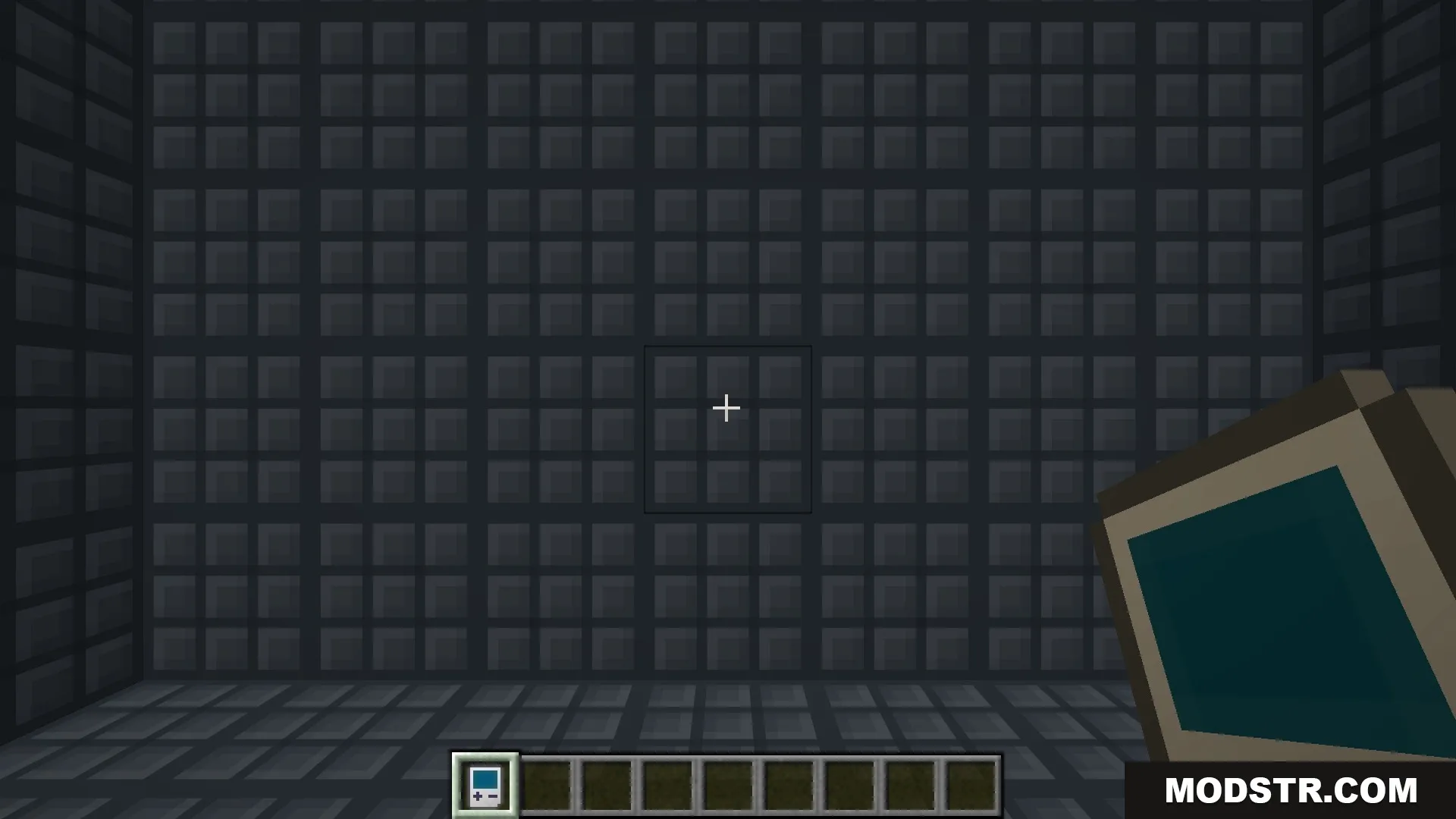 Inside a Compact Machine: a sealed room made of machine walls in the mod's pocket dimension, ready to build in.