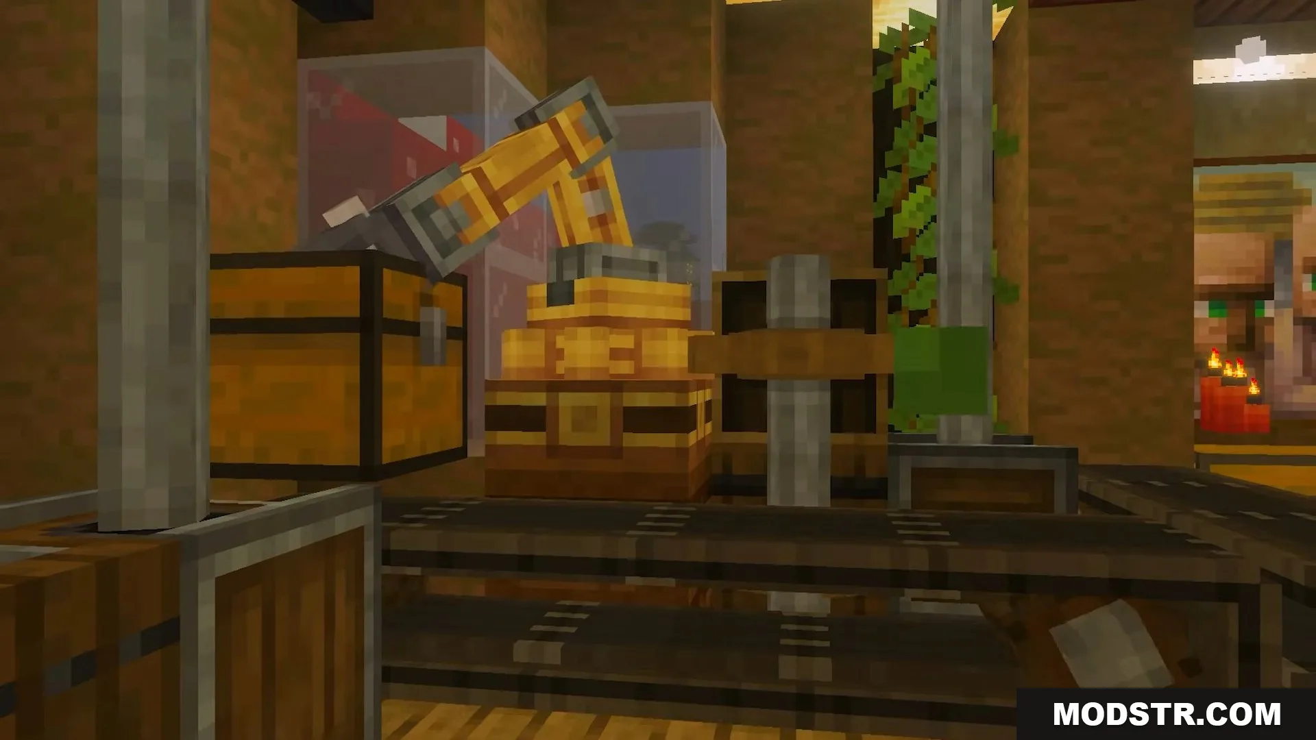 Automated factory setup featuring a mechanical arm and conveyor belt system