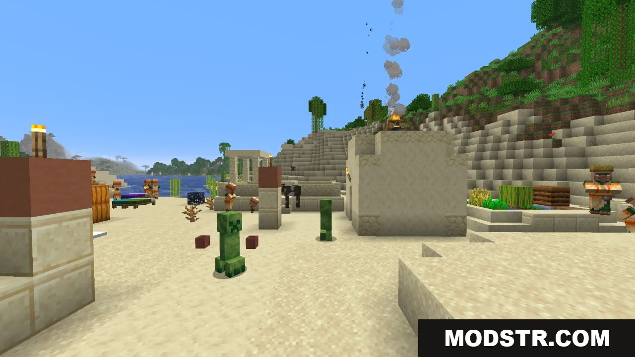 Creepers Refreshed Resource Pack Screenshot 9 Creepers Refreshed Resource Pack adds sandstone variants that blend into desert villages