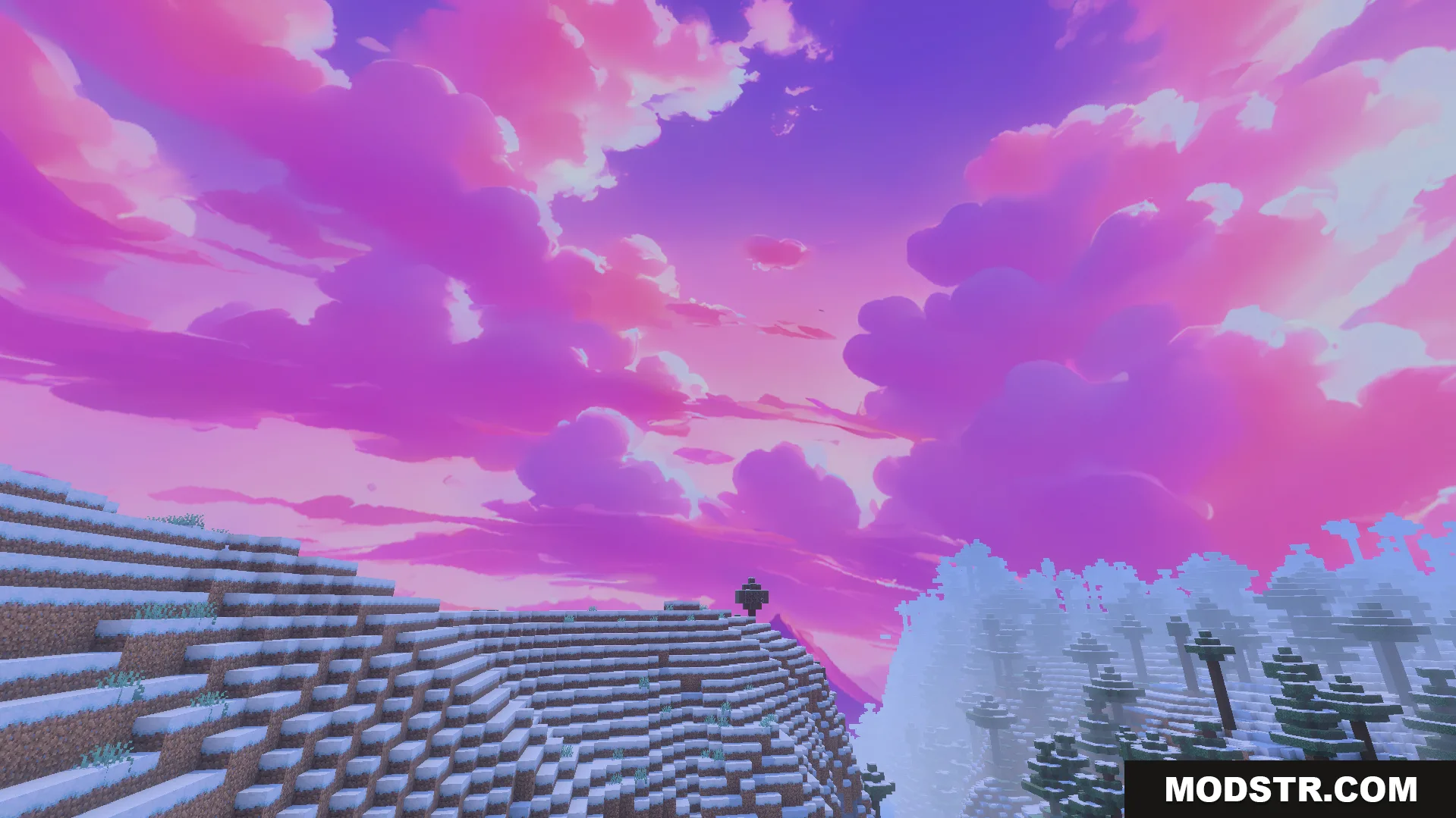 bright nebula galaxy sky design over a snowy mountain landscape