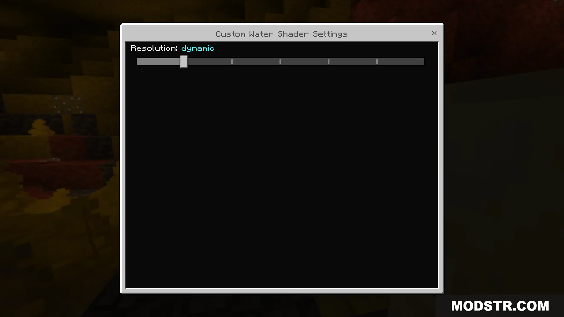 Custom Water Shader Screenshot 8 Custom Water Shader settings menu with a slider to choose water styles