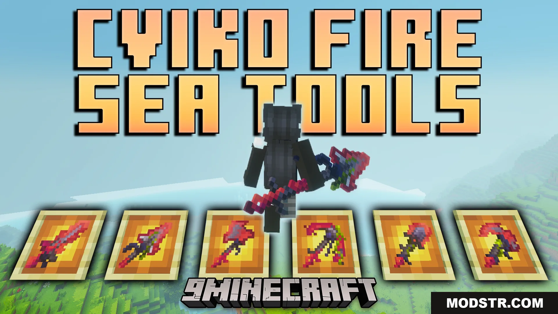 Cviko Fire Sea Tools Texture Pack (26.x, 1.21) – Wield Colorful Custom Weapons And Spears