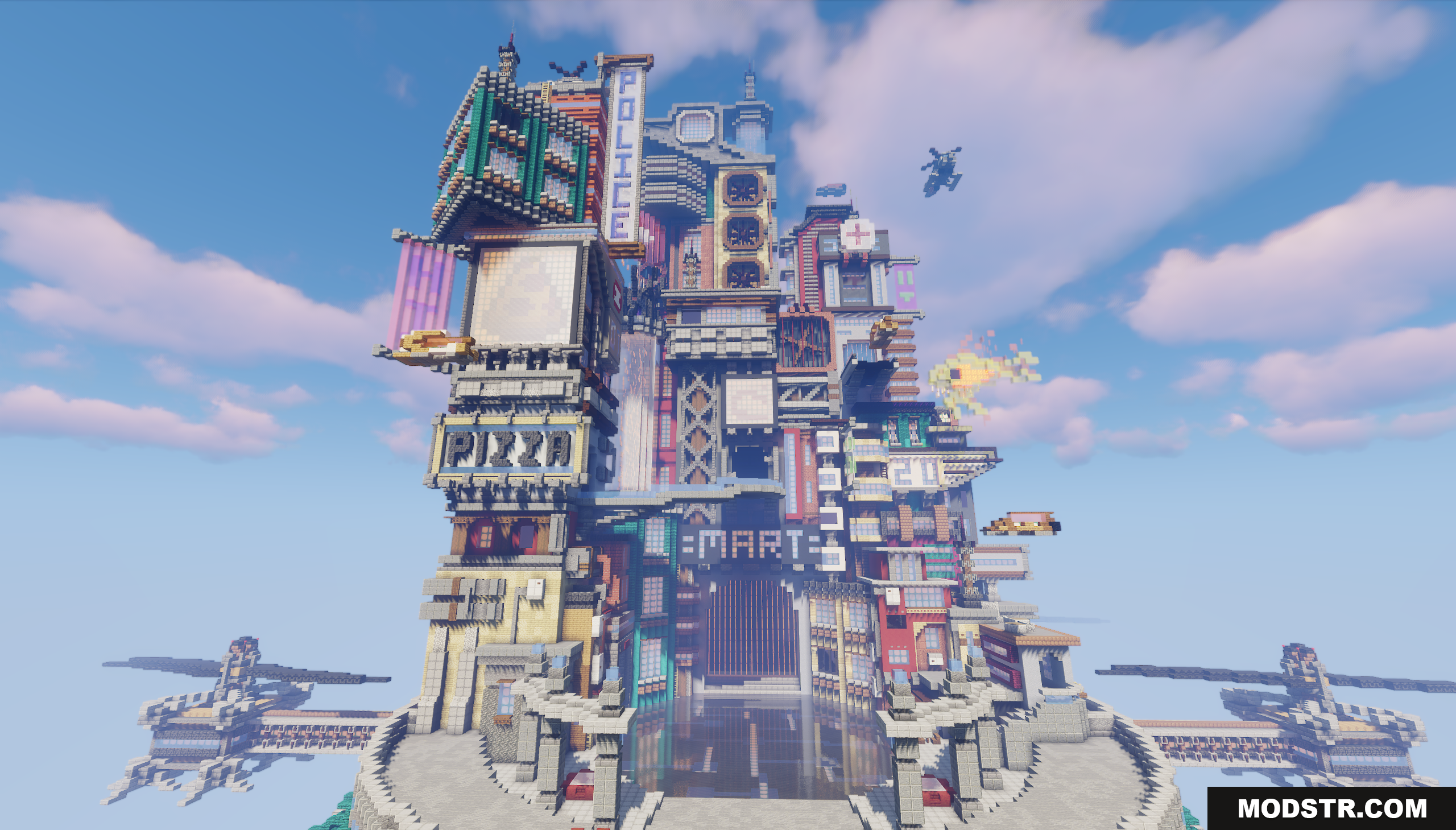 Cyberpunk Island City Map Screenshot 3 A closer look at the city's detailed sci-fi architecture