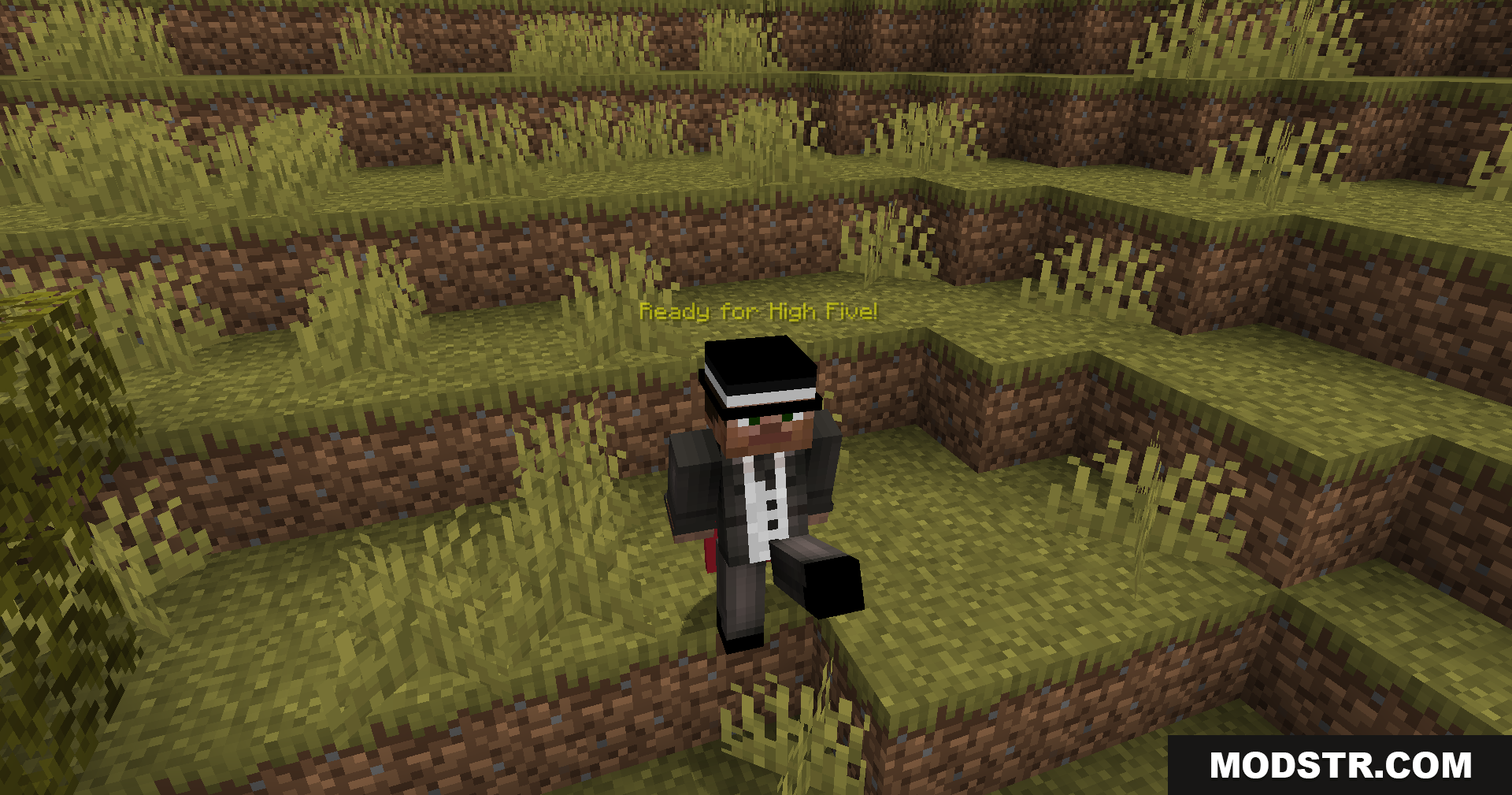 Dap Ur Homies Mod Screenshot 8 Player in a suit performing a kicking animation for a high five