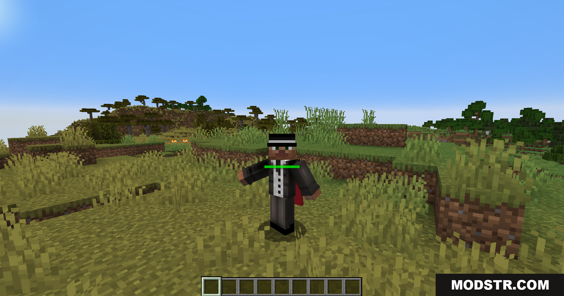 Dap Ur Homies Mod Screenshot 2 Minecraft player in a top hat performing a high five animation
