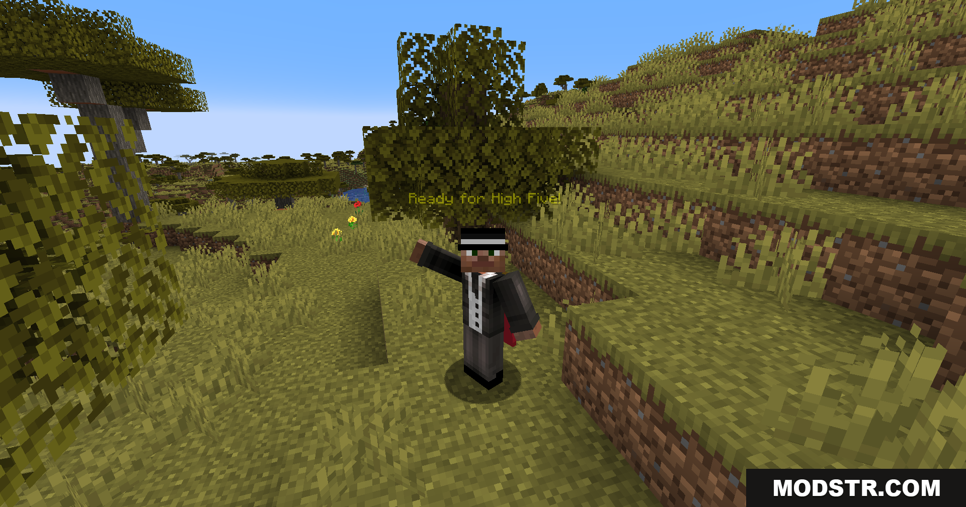 Dap Ur Homies Mod Screenshot 9 Player character in suit with arm raised and ready for high five text