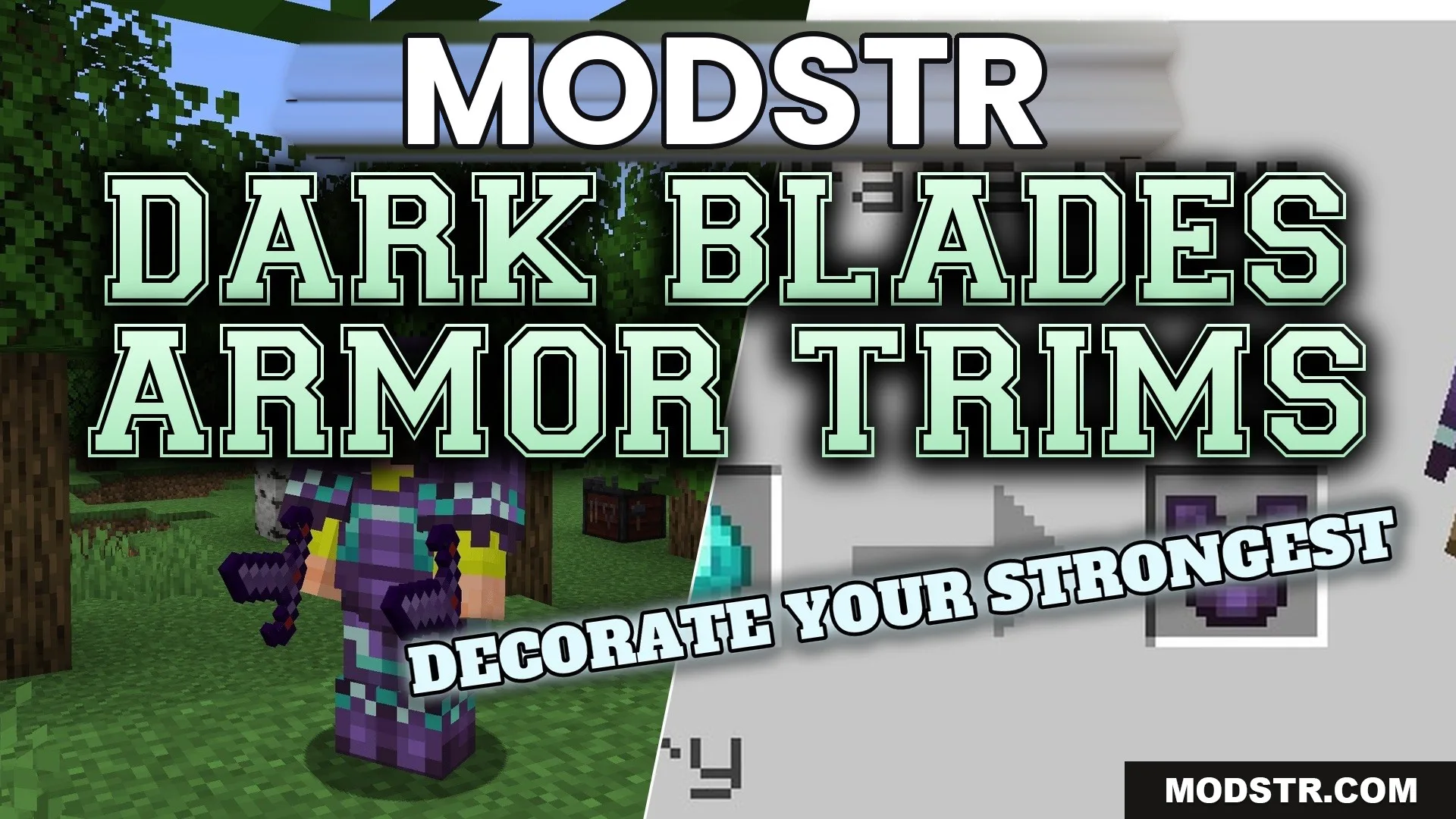 Dark Blades Armor Trims Data Pack (26.2, 1.20.1) – Decorate Your Strongest cover art