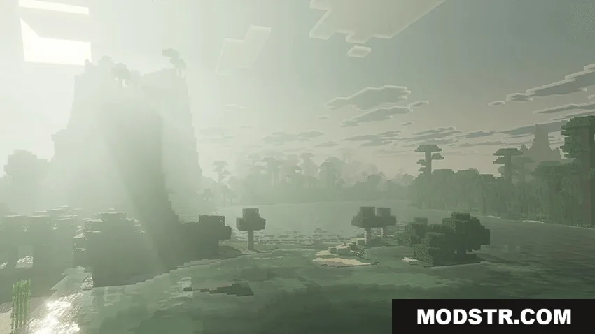 Dark Fantasy Visuals Shader adds thick fog and a bright square sun