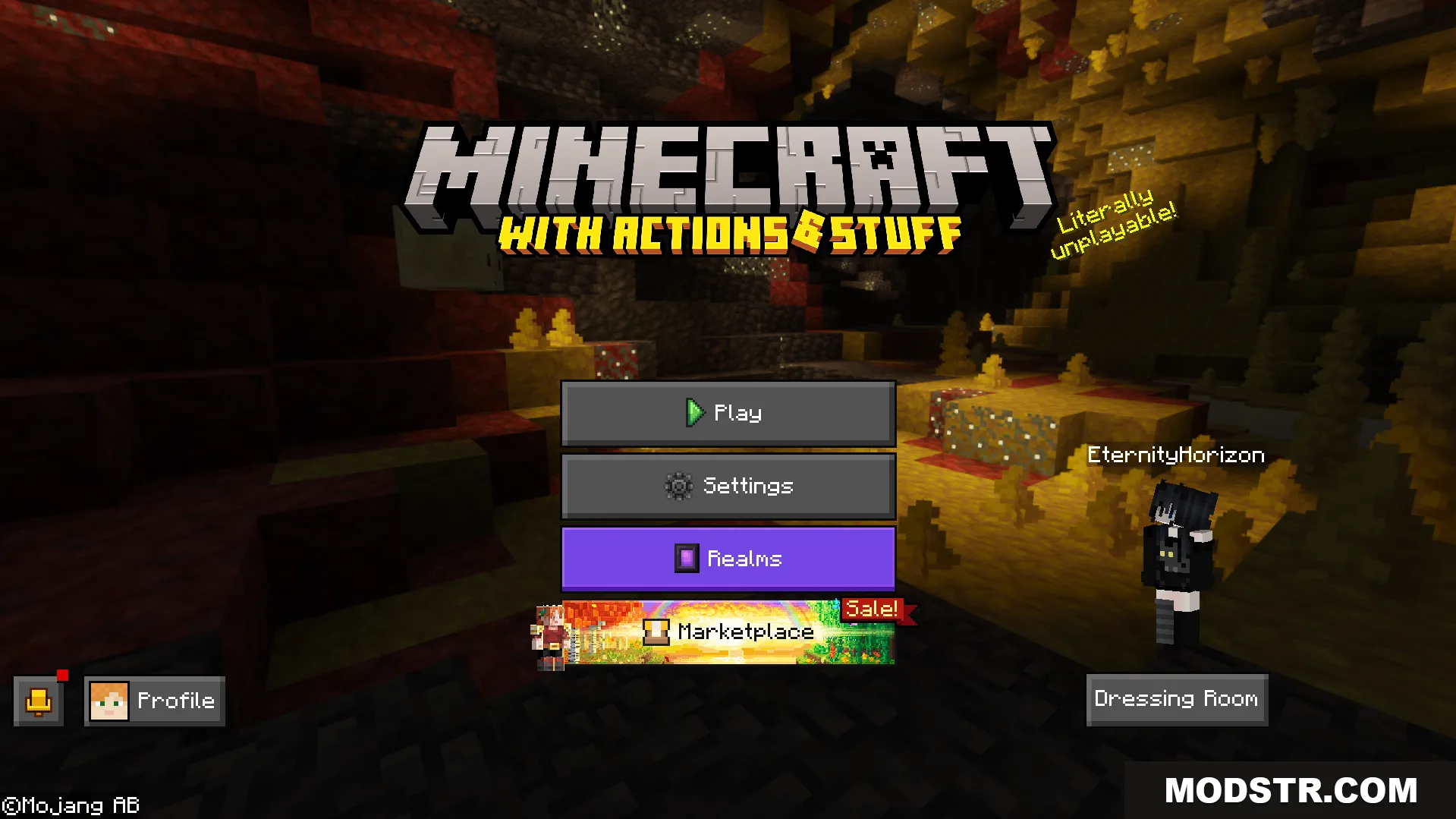 Dark UI Mode Texture Pack Screenshot 2 Main home screen of the game updated with a dark grey color theme