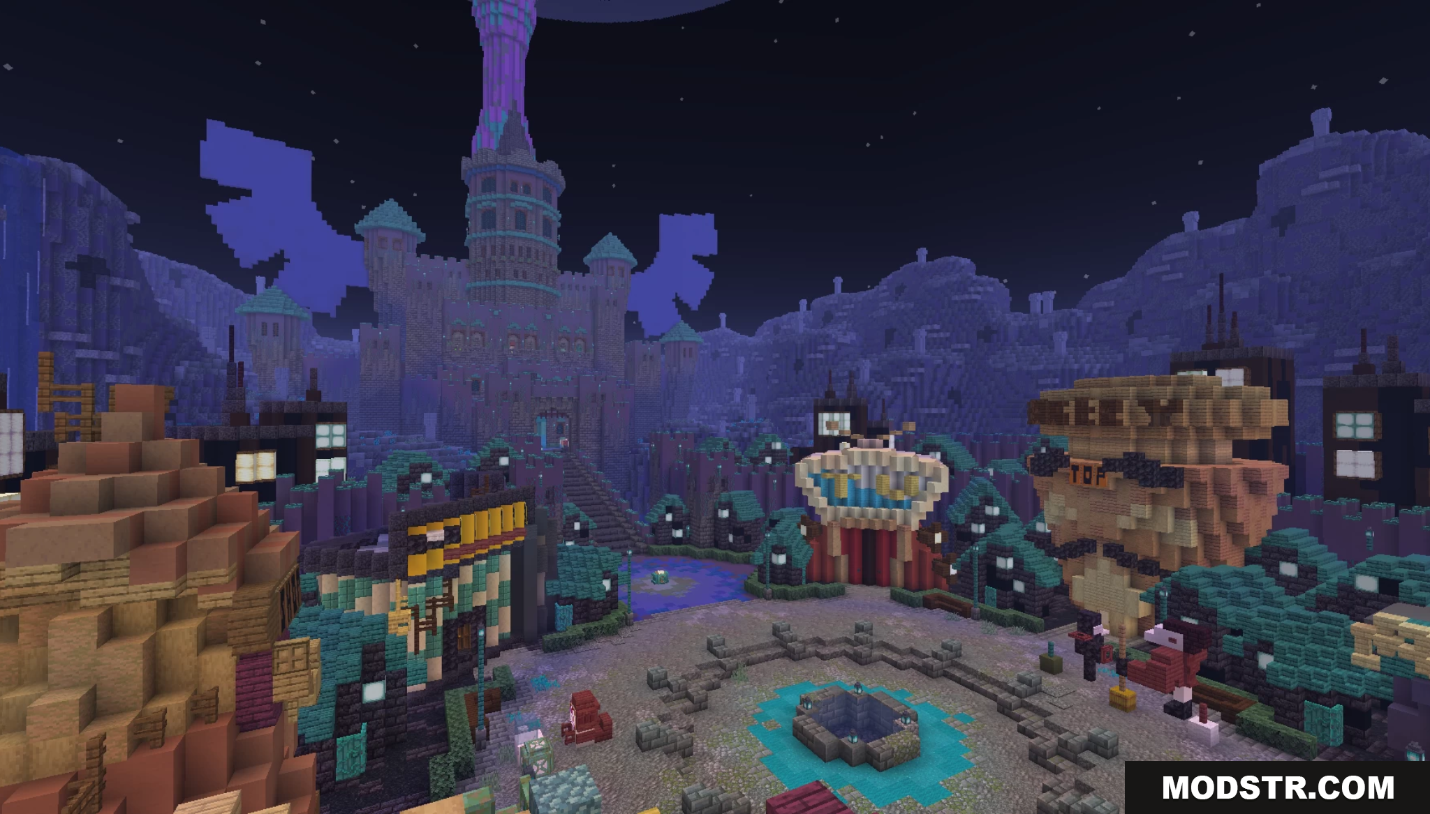 Deltarune Recreation Map Screenshot 3 A vibrant town square with a large castle in the distance