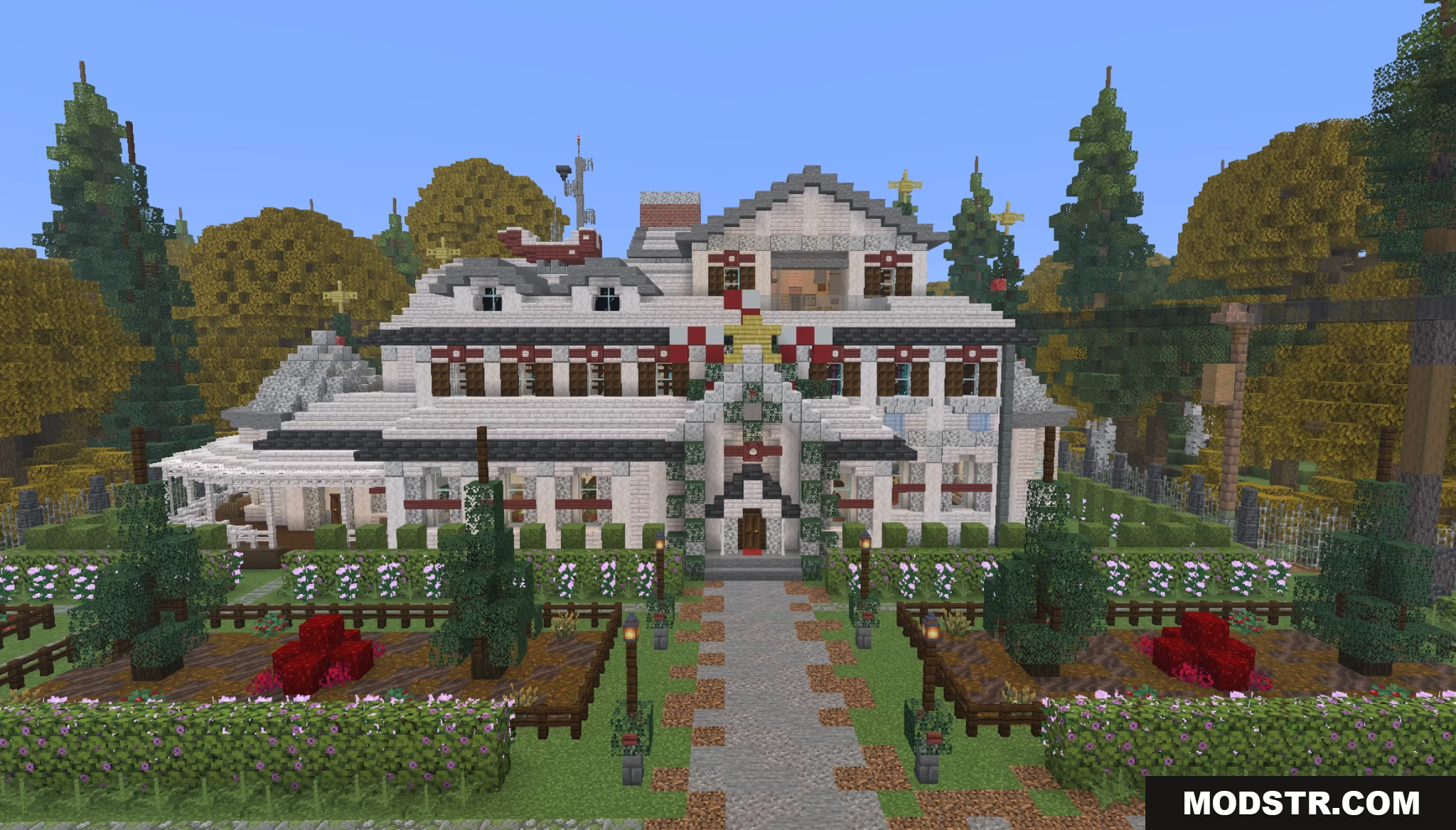 Deltarune Recreation Map Screenshot 10 A detailed suburban house surrounded by autumn trees