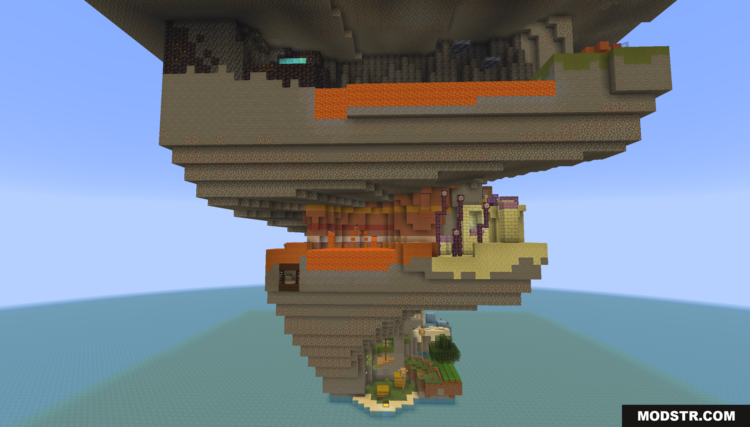 Diamond Dash Map Screenshot 3 The underside of the floating island reveals multiple biomes
