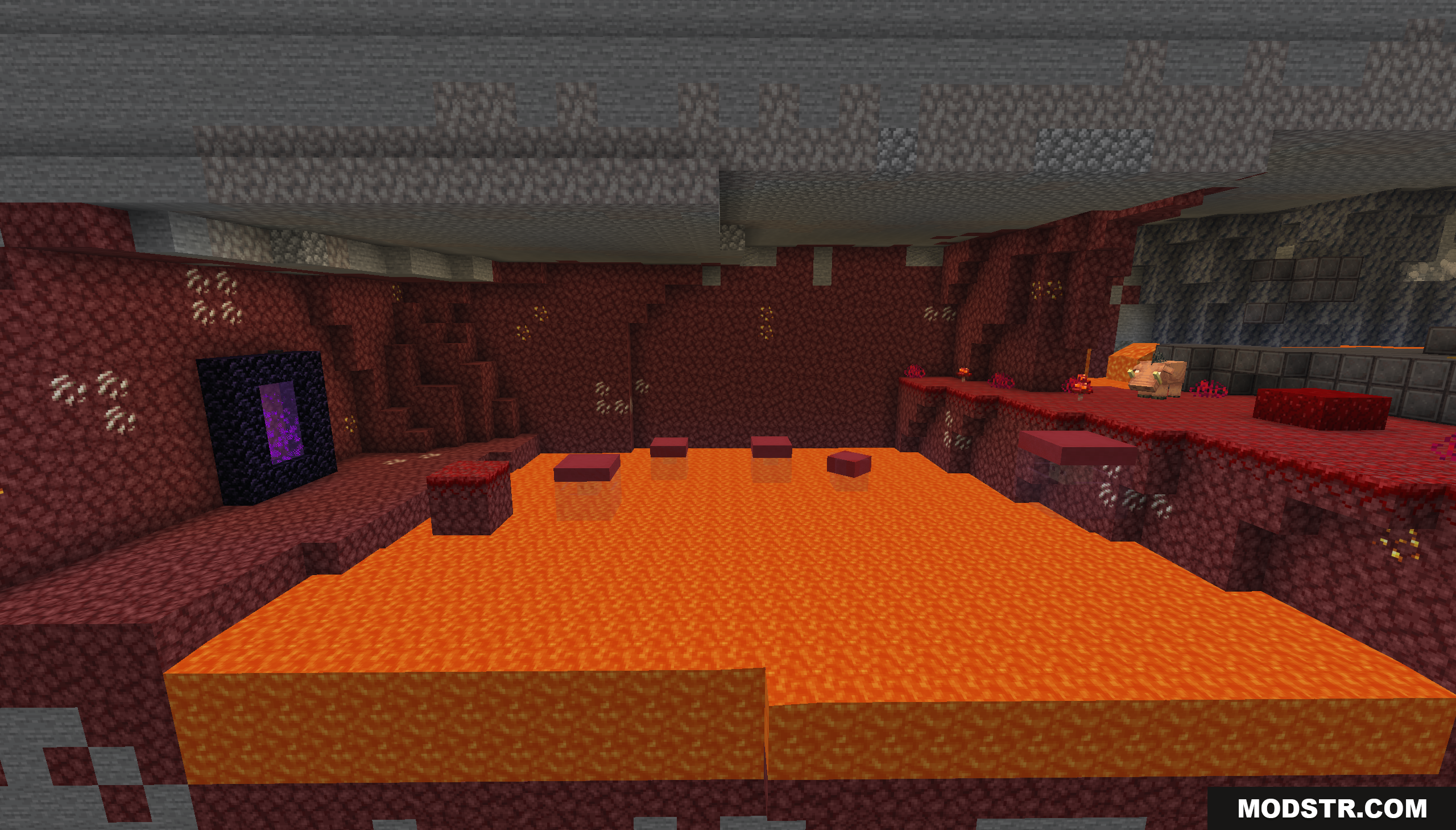 Diamond Dash Map Screenshot 8 A Nether-themed level with a lava pool and portal