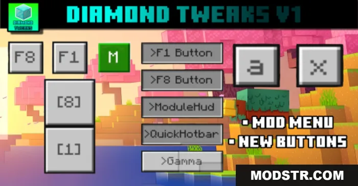 Diamond Tweaks Pack (26.x, 1.21) – Mod Menu, New Buttons