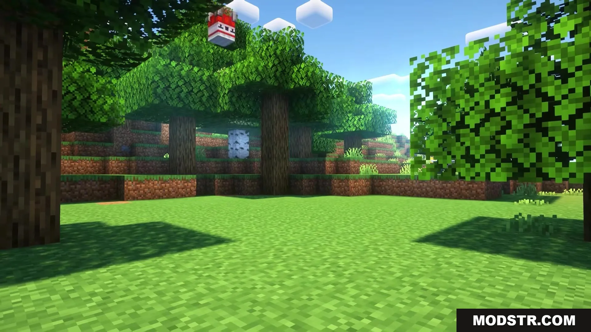 Didigetrobbed Mod Screenshot 3 A block of TNT floats in the air among lush green forest trees