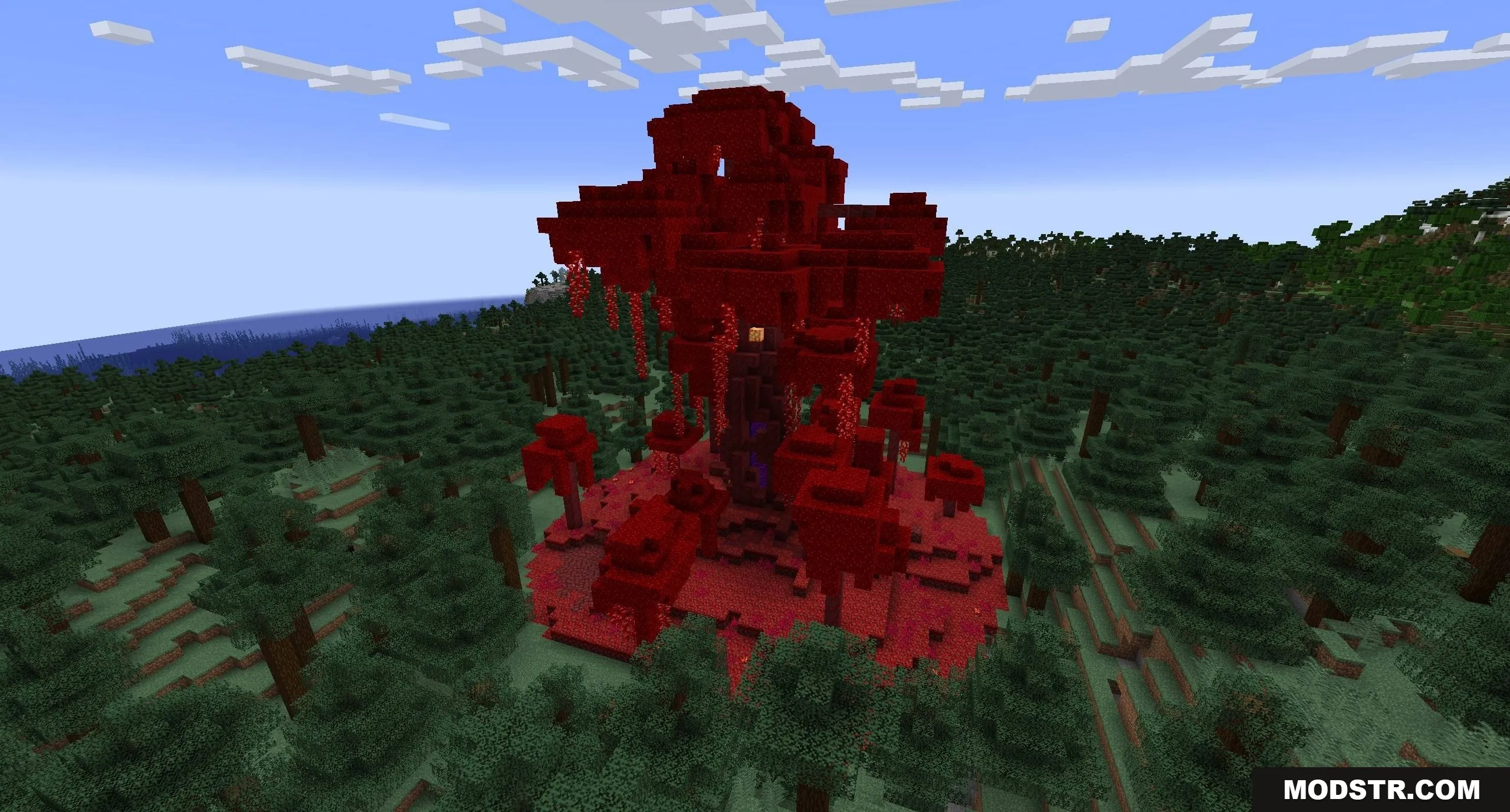 Dimensional Breach Scars Data Pack Screenshot 7 Dimensional Breach Scars Data Pack adds a crimson forest portal to the overworld