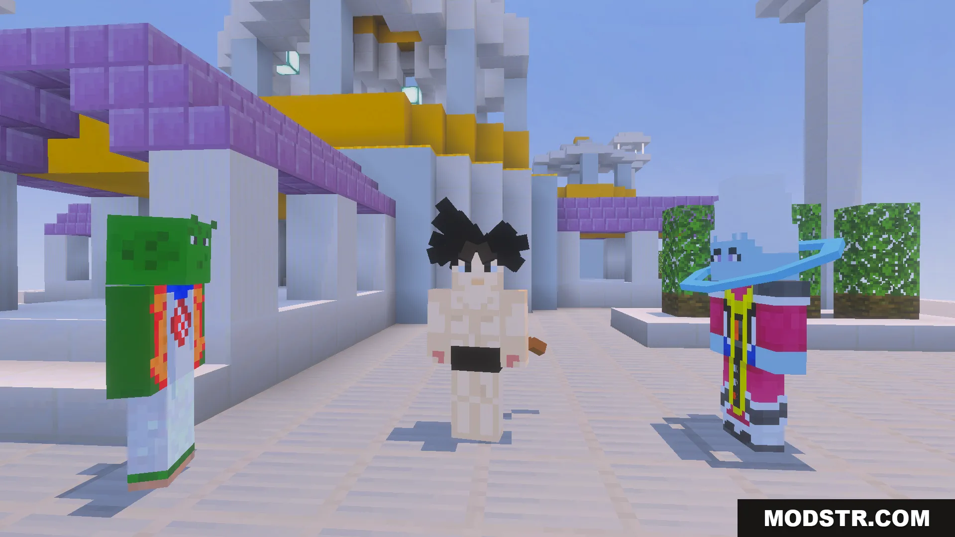 Dragon Block C Ultimate Addon Screenshot 9 Dragon Block C Ultimate Addon characters standing together in a white palace