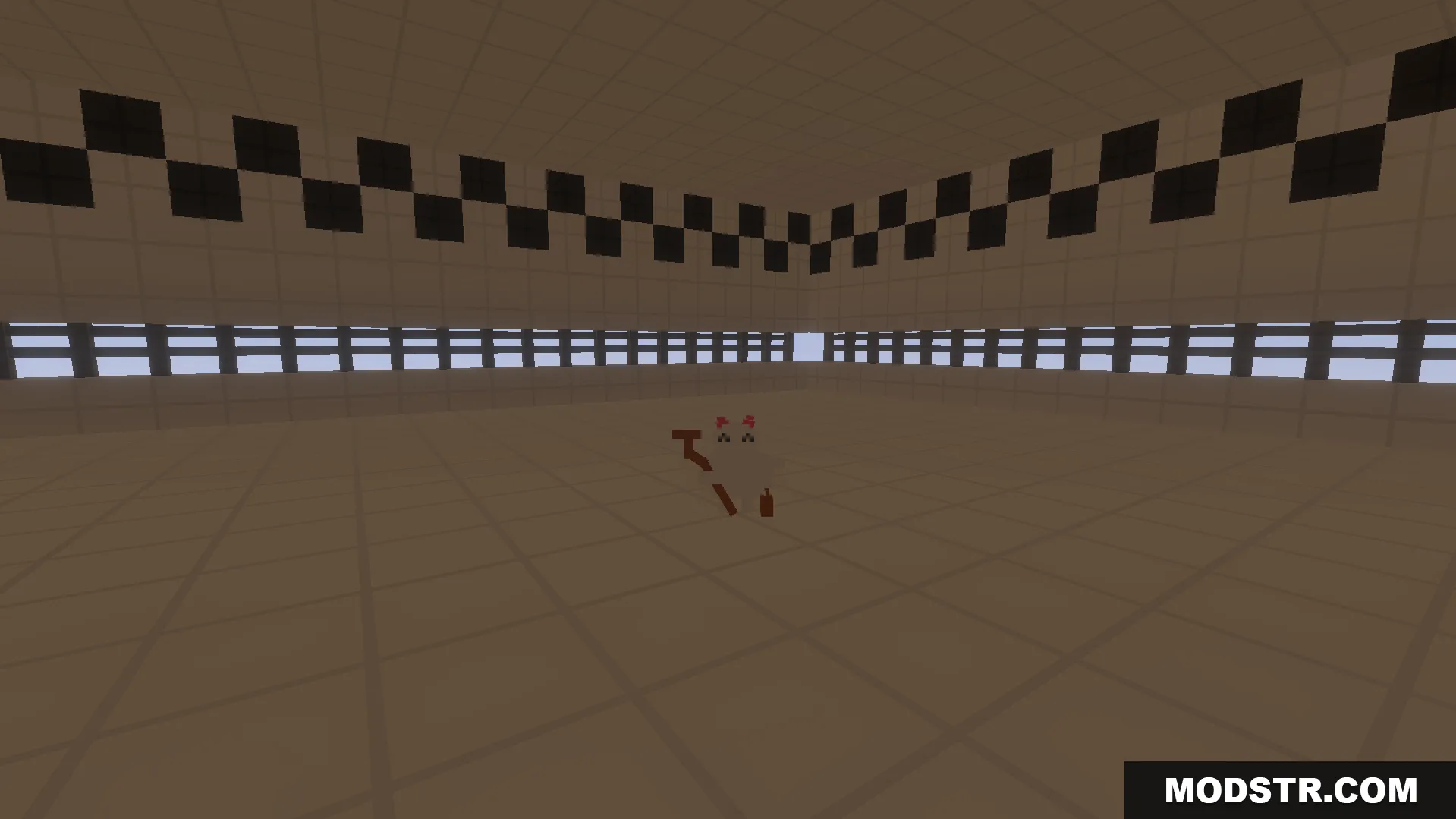 Dragon Block C Ultimate Addon Screenshot 5 Inside the Hyperbolic Time Chamber training room with checkered wall patterns