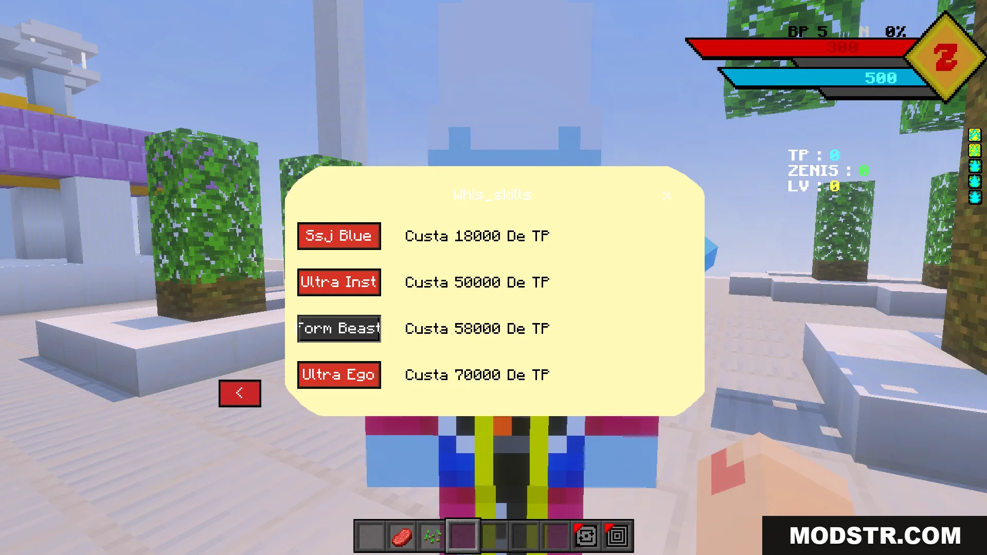 Dragon Block C Ultimate Addon Screenshot 8 Dragon Block C Ultimate Addon menu showing unlockable forms and ki levels