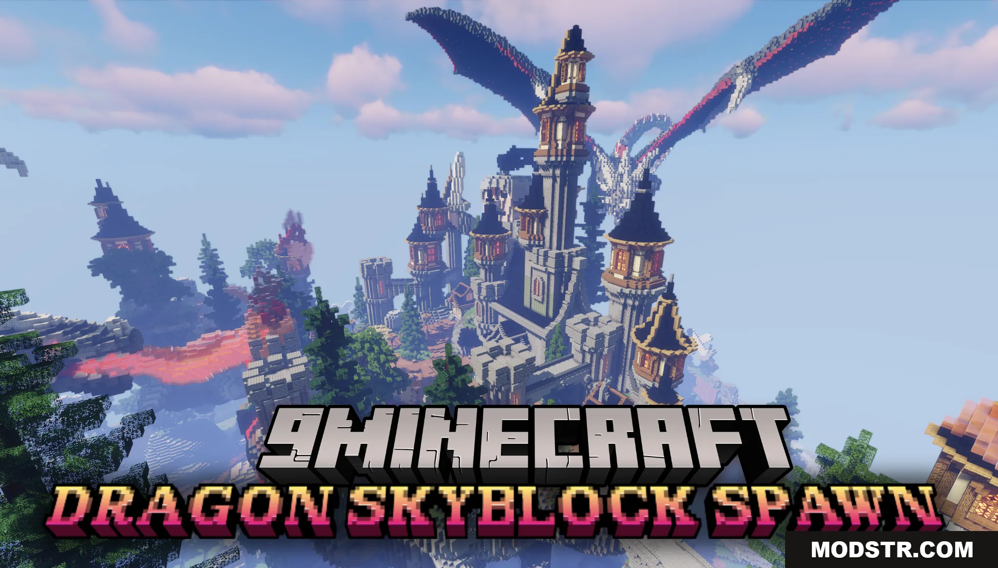 Dragon Skyblock Spawn Map (26.1, 2.10.1) – Floating Castle cover art