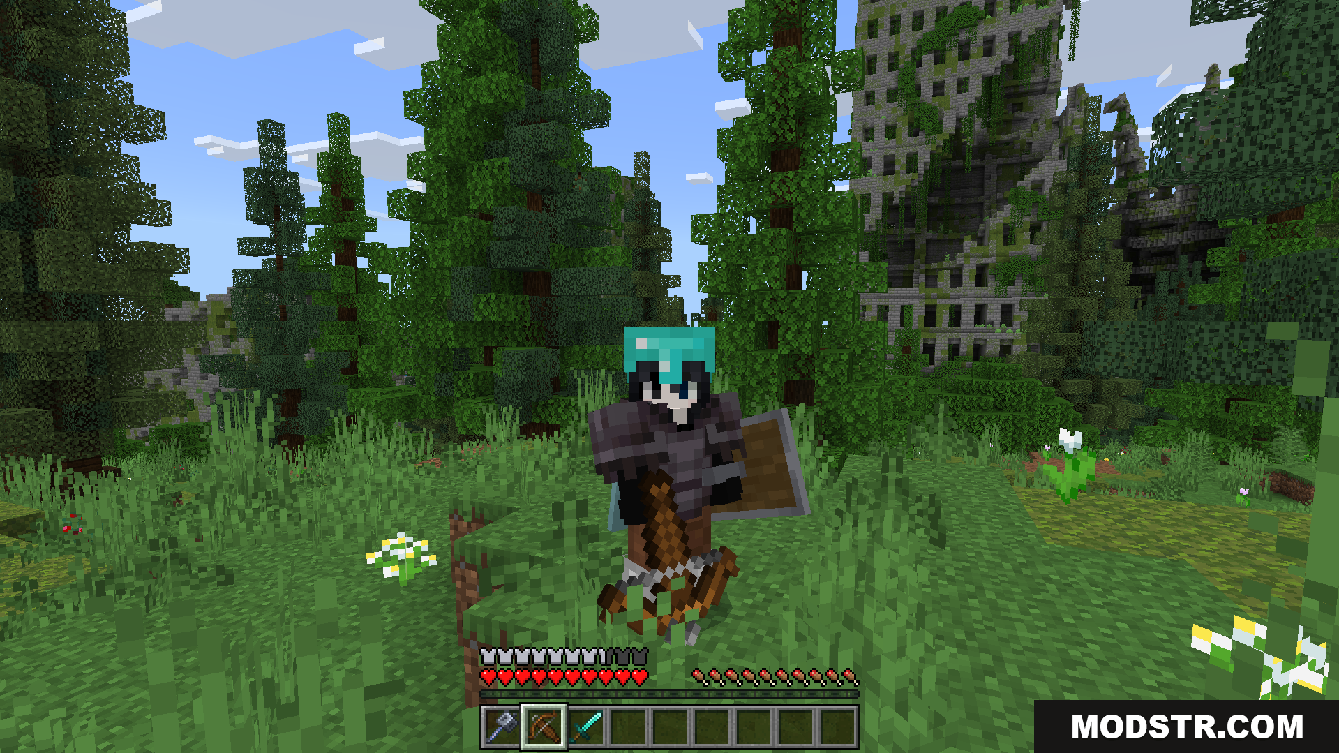Durability Viewer Texture Pack Screenshot 6 Numbers show the remaining durability of your armor and tools