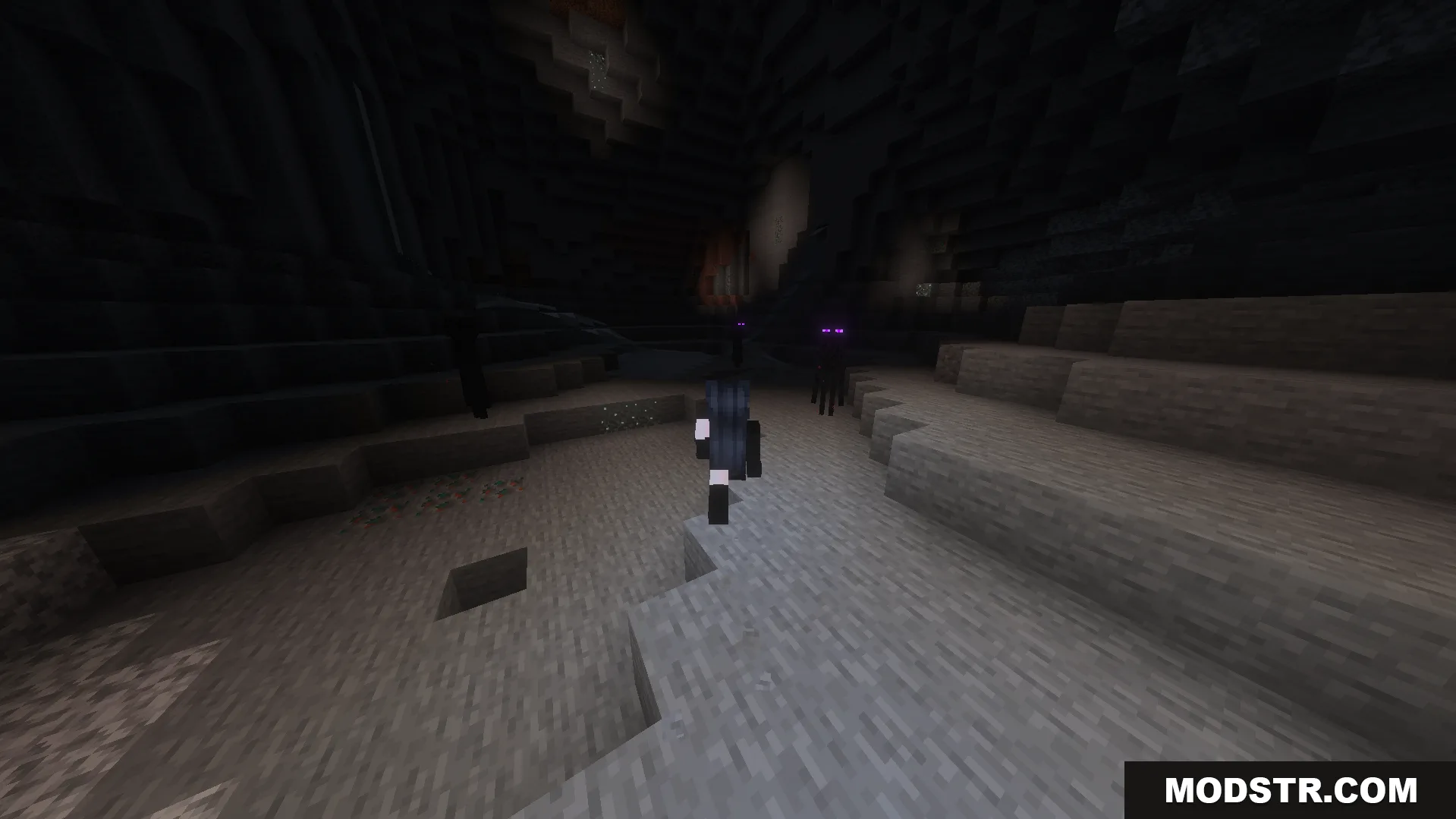Dynamic Light Offhand Addon Screenshot 7 Realistic lighting helps a player see clearly while exploring a dark cave