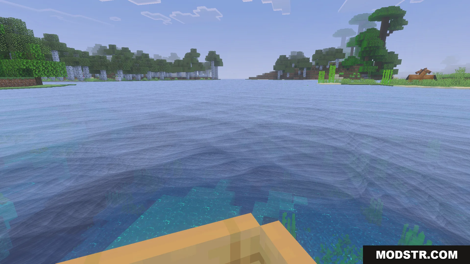 Dynamic Water Texture Pack Screenshot 7 First person view from a boat on realistic blue water with green kelp