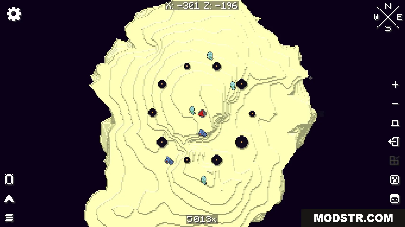 E19 Cobblemon Minimap Icons Resource Pack Screenshot 4 The End island minimap showing Pokemon icons around the central obsidian pillars