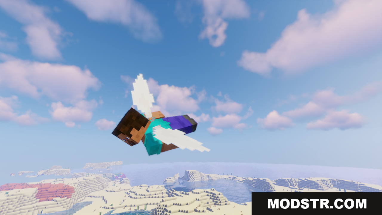 Elytra Fairy Wings Resource Pack Screenshot 6 A close-up view of the white fairy-style elytra