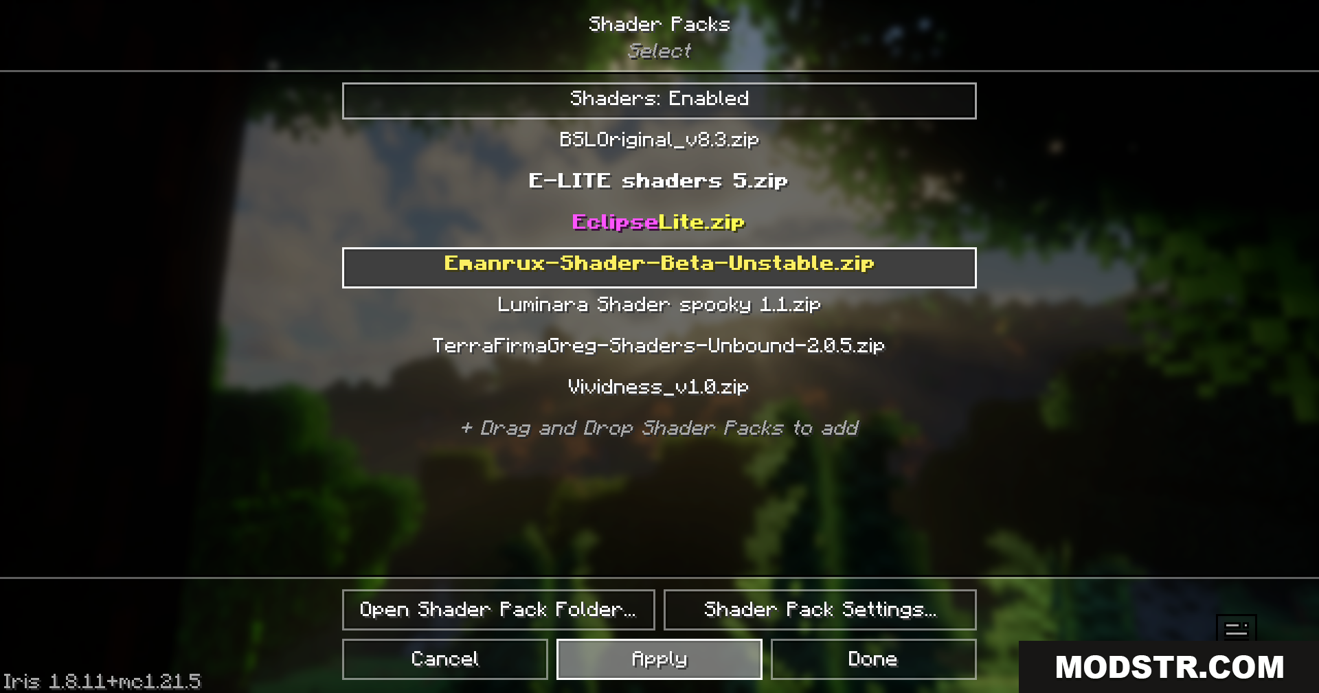 Emanrux Shaders (26.1.2, 1.20.1) – Adds Realistic Skies And Reflections