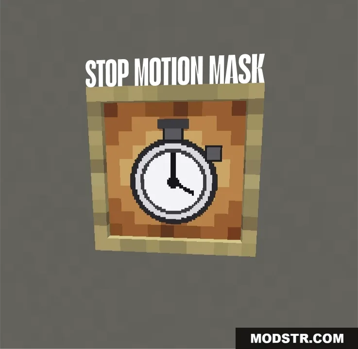 Emotion Mask Addon Screenshot 8 Stopwatch icon in an item frame for the stop motion mask feature
