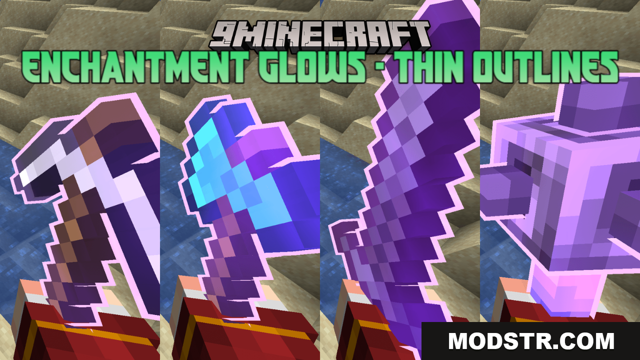 Enchantment Glows - Thin Outlines Resource Pack