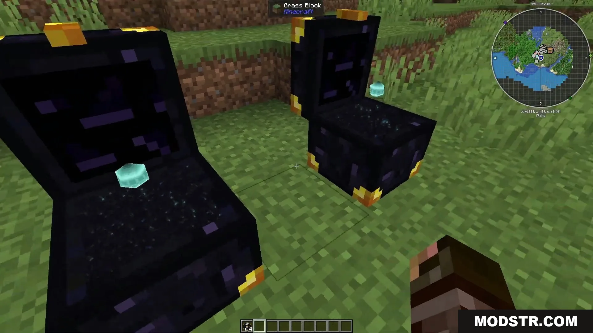 Two open chests showing shared inventory items from the Ender Storage mod