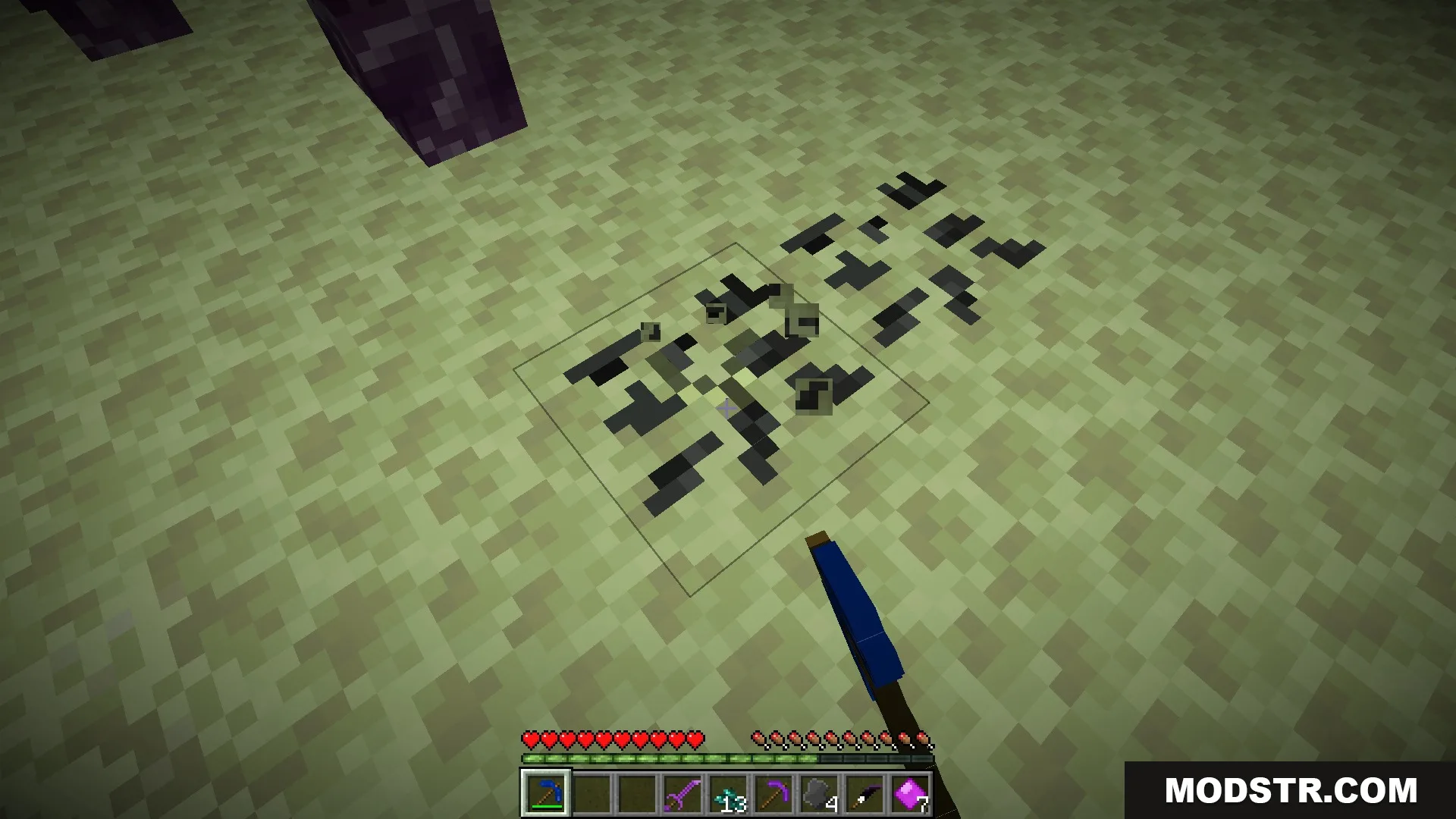 Enderfy Mod Screenshot 7 Mining new ore deposits with a specialized tool in the End dimension