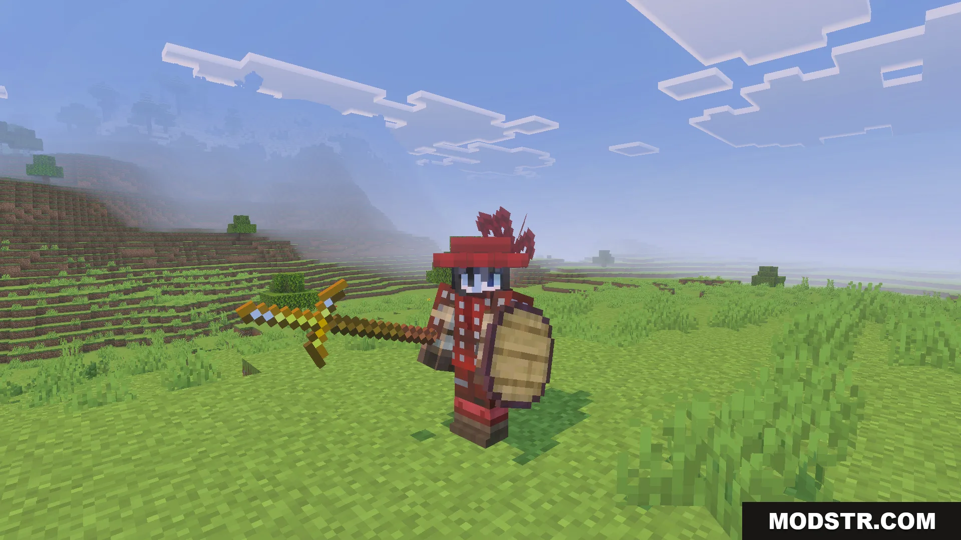 Epic Knights Plus Addon Screenshot 3 Player wearing red medieval armor from Epic Knights Plus Addon in field