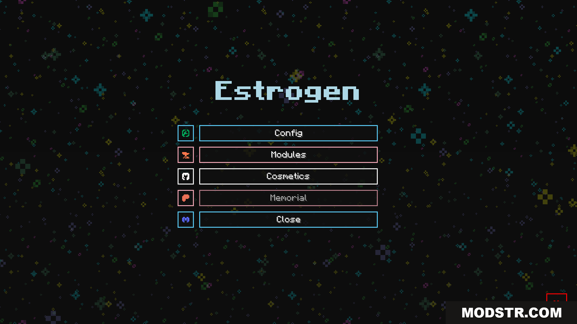 Estrogen Mod Screenshot 2 The main configuration menu for the Estrogen mod