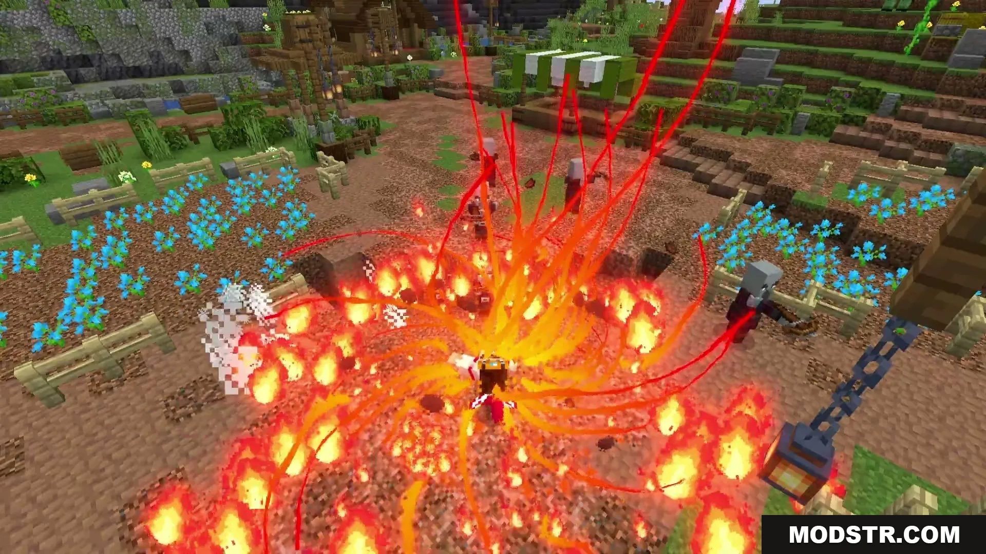 Eternal Ember Blight Mod Screenshot 4 Character performing a powerful fire domain expansion to scorch nearby enemies