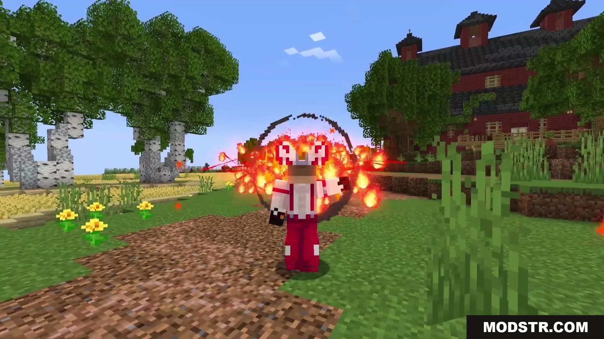 Eternal Ember Blight Mod Screenshot 11 Player character surrounded by a ring of fire using the Phoenix innate technique