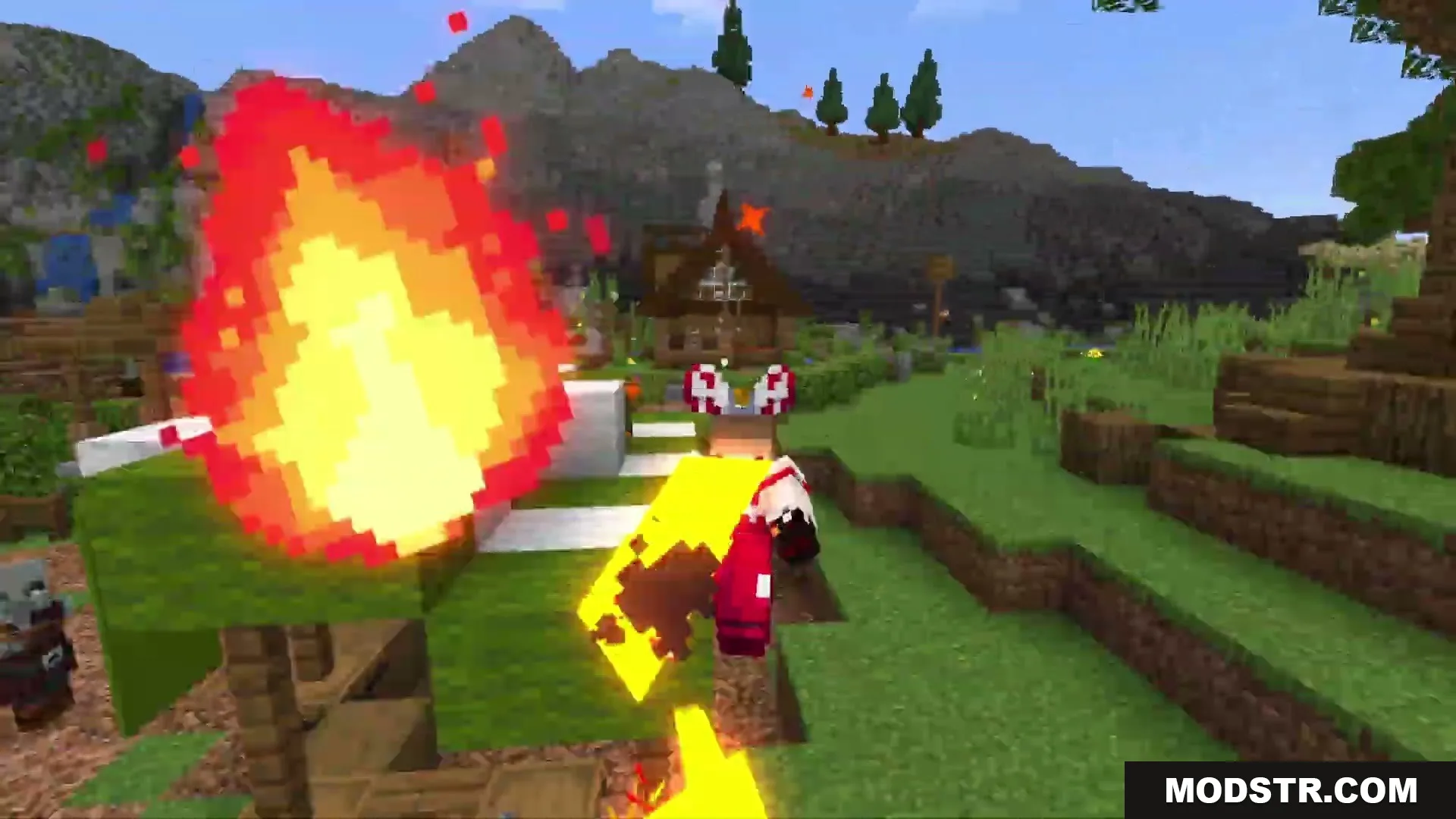 Eternal Ember Blight Mod Screenshot 6 The character performs a fire dash maneuver leaving a trail of flames