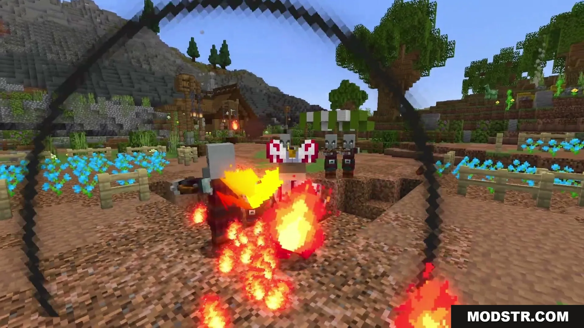 Eternal Ember Blight Mod Screenshot 2 A player uses the Phoenix technique to unleash fire attacks against hostile mobs