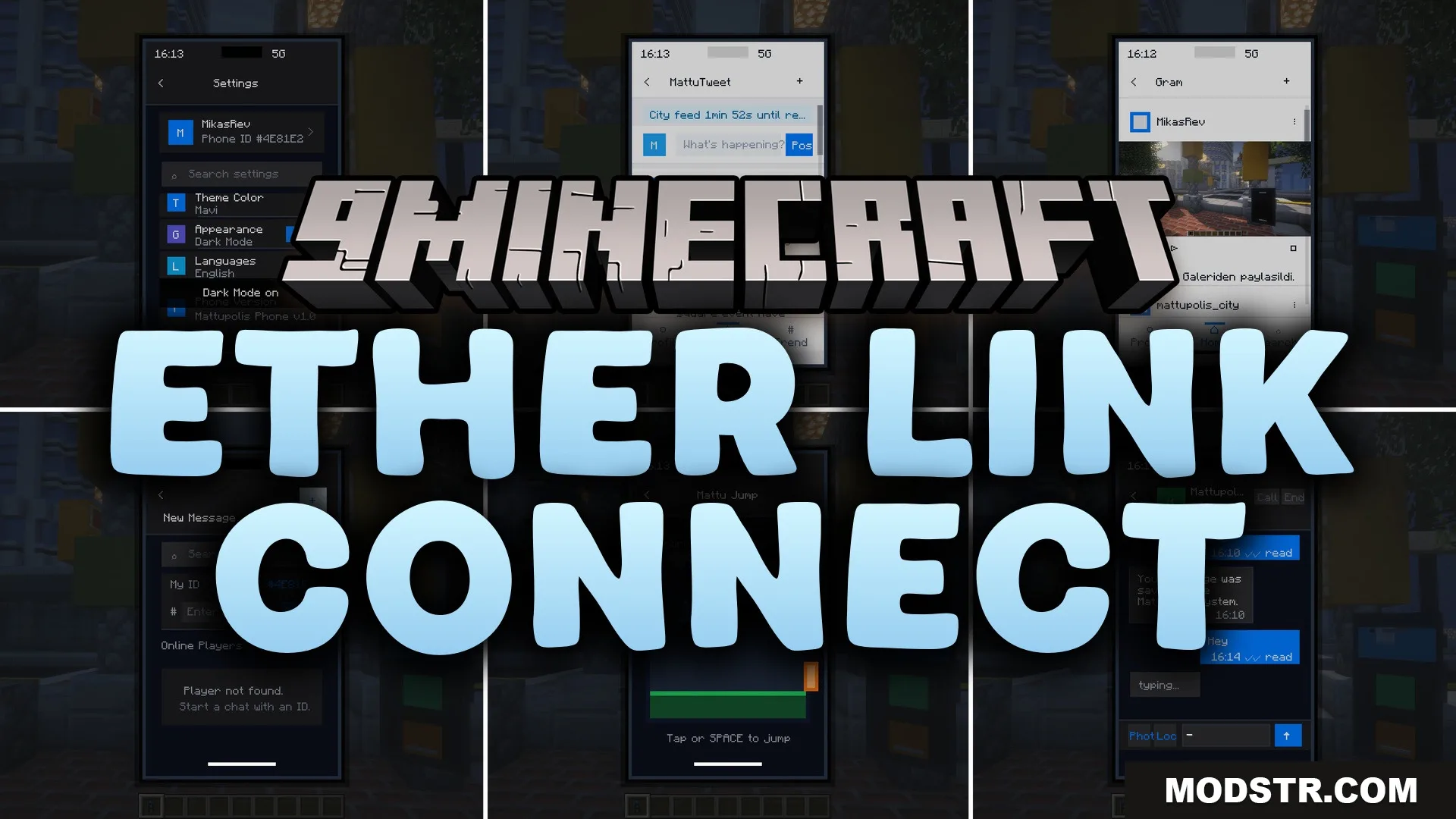 Ether Link Connect Mod (26.1.2, 1.20.1) – Text Friends and Share Posts cover art