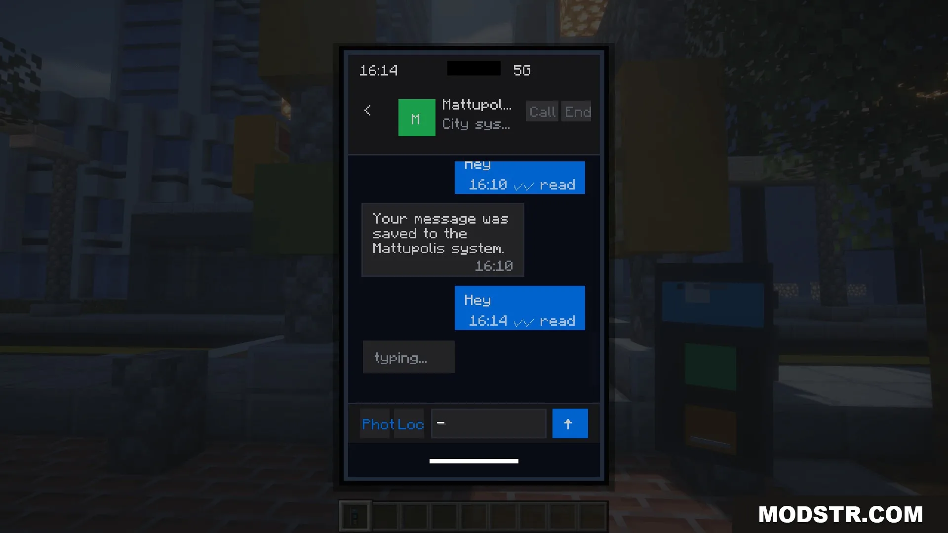 Ether Link Connect Mod Screenshot 3 A smartphone screen showing a messaging application with a dark chat interface