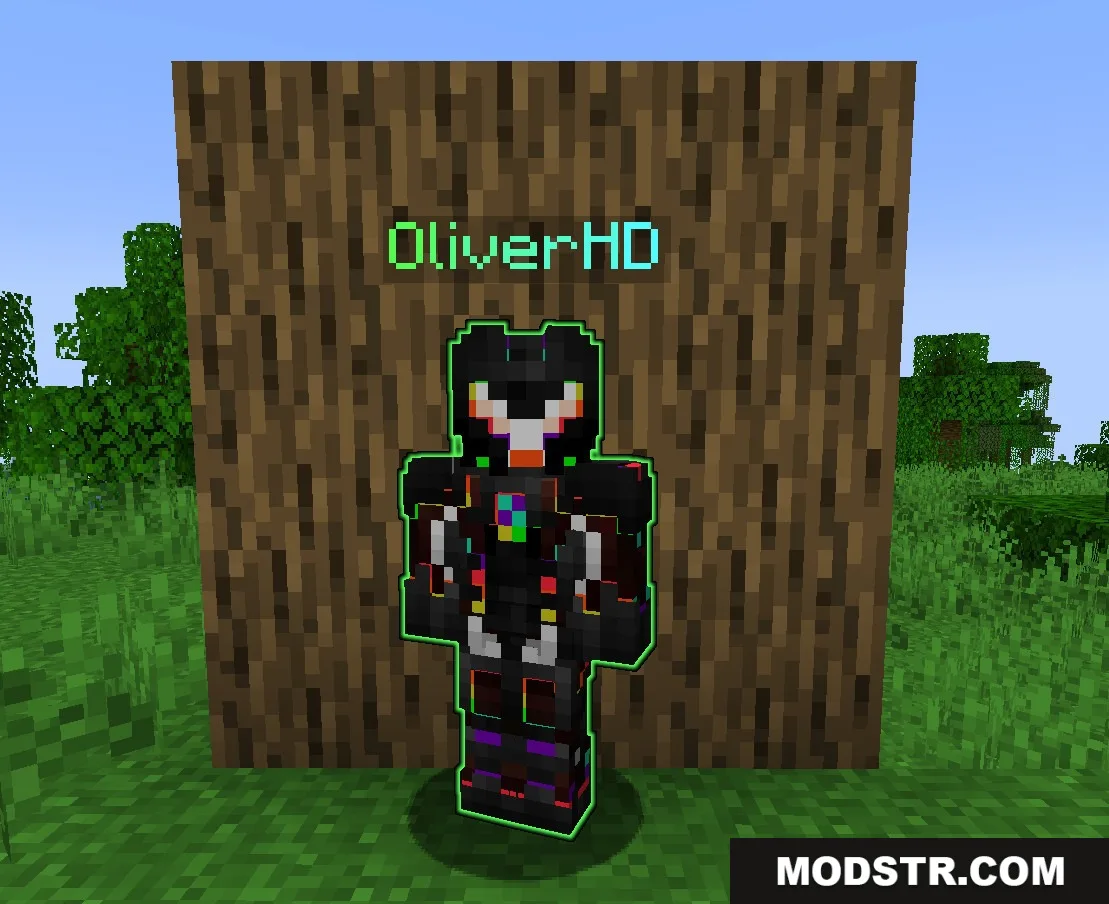 Fancy Npcs Plugin Screenshot 3 A custom player NPC named OliverHD with a bright green glowing outline