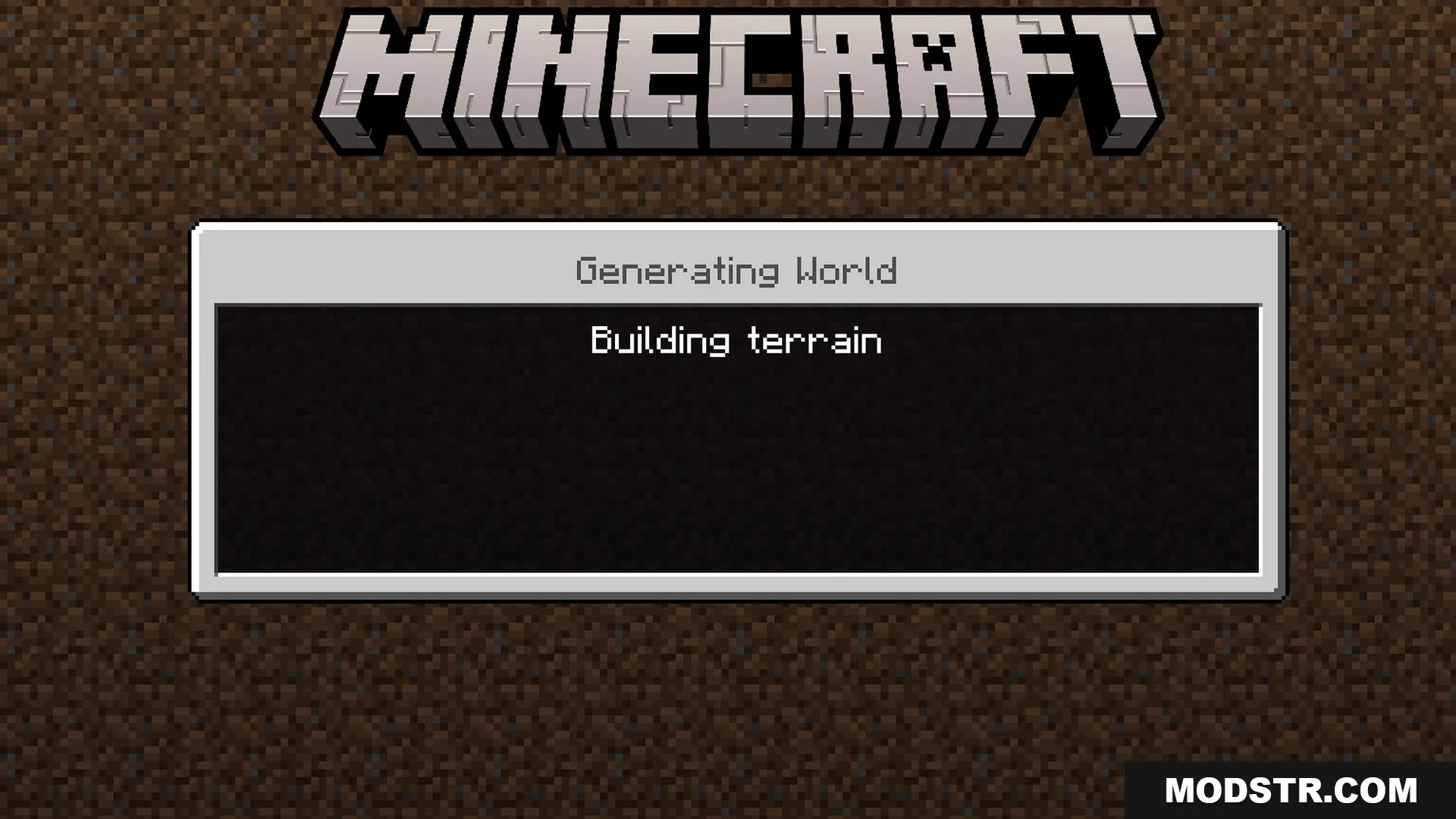 Fantasia Shader Screenshot 1 Minecraft loading screen showing world generation progress with the building terrain message