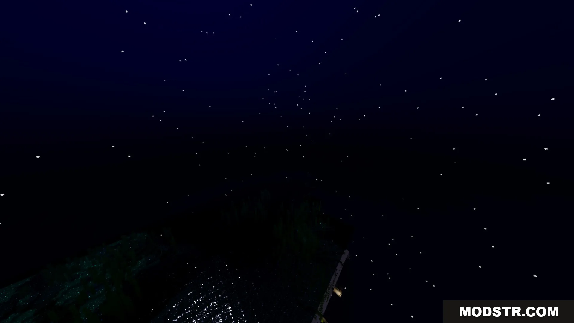 Fantasia Shader Screenshot 3 Bright stars twinkle in the dark night sky over a calm ocean