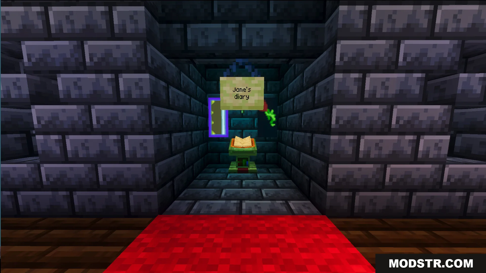Fazbears Pizzeria Horror Ofv2 Map Screenshot 15 Fazbears Pizzeria Horror map features a lectern with Jane diary in a hallway